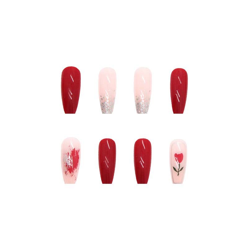Vintage Wine Red Press-On Nails (9010) - 24pcs Set for Special Occasions and Events 24pcs Vintage Wine Red Press-On Nail Kit - Strong, Durable, and Stylish Nails Vintage Wine Red Press-On Nail Kit - 24pcs Set for Instant Chic Nail Style 24pcs Press-On