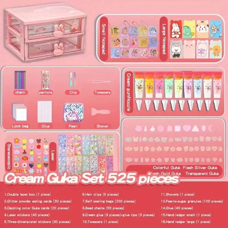 525pcs Gookka Guka Stickers Storage Box Set (1002) - Creative Sticker Set for Scrapbooking and Art Projects 525pcs Gookka Guka Stickers Storage Box Set (1002) - Sticker Storage Box with 525 Colorful Stickers