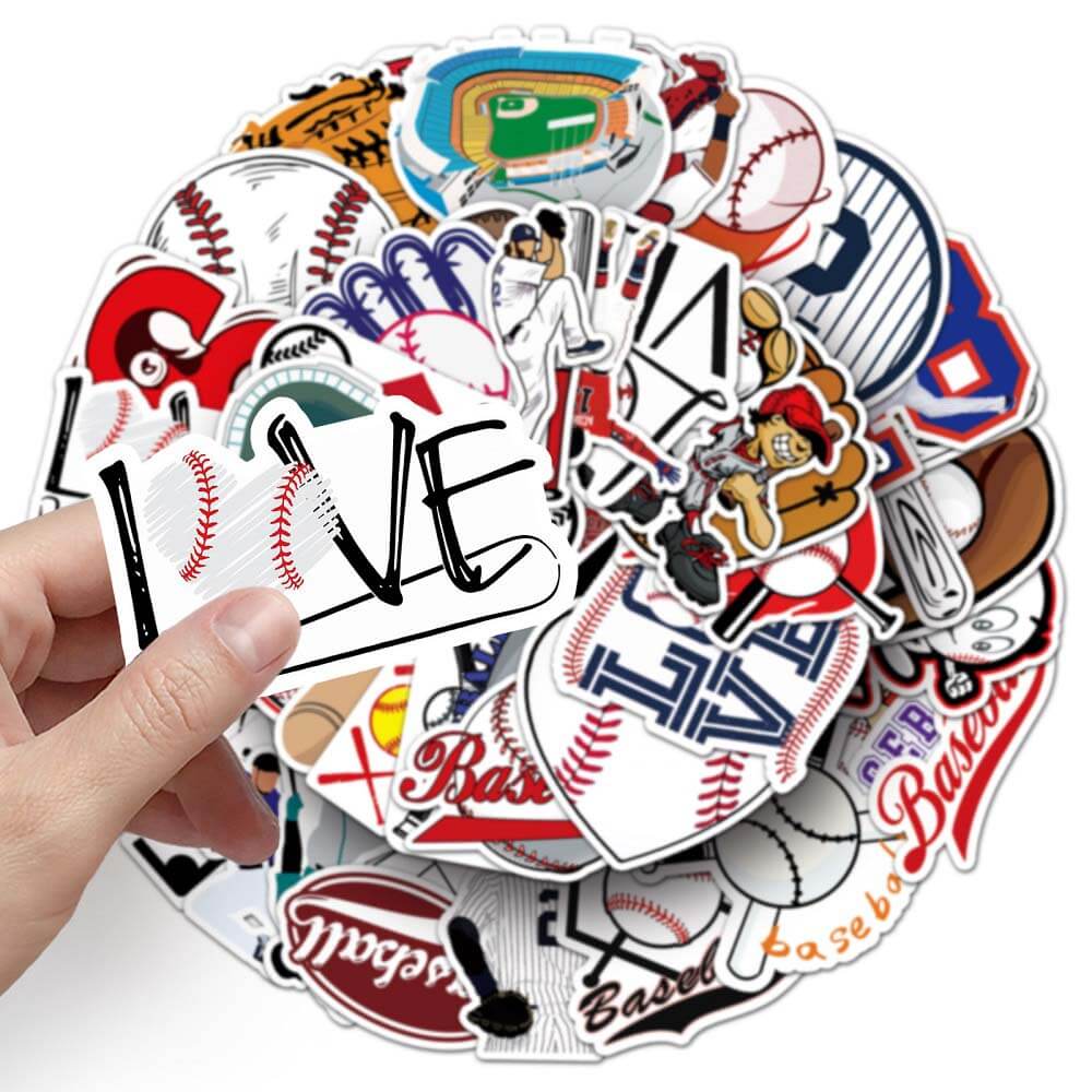 Sporty Baseball Stickers 50pcs (2011) - Stickers for Baseball Lovers and Collectors 50pcs Baseball Sticker Pack (2011) - Colorful Stickers Perfect for Sports Fans