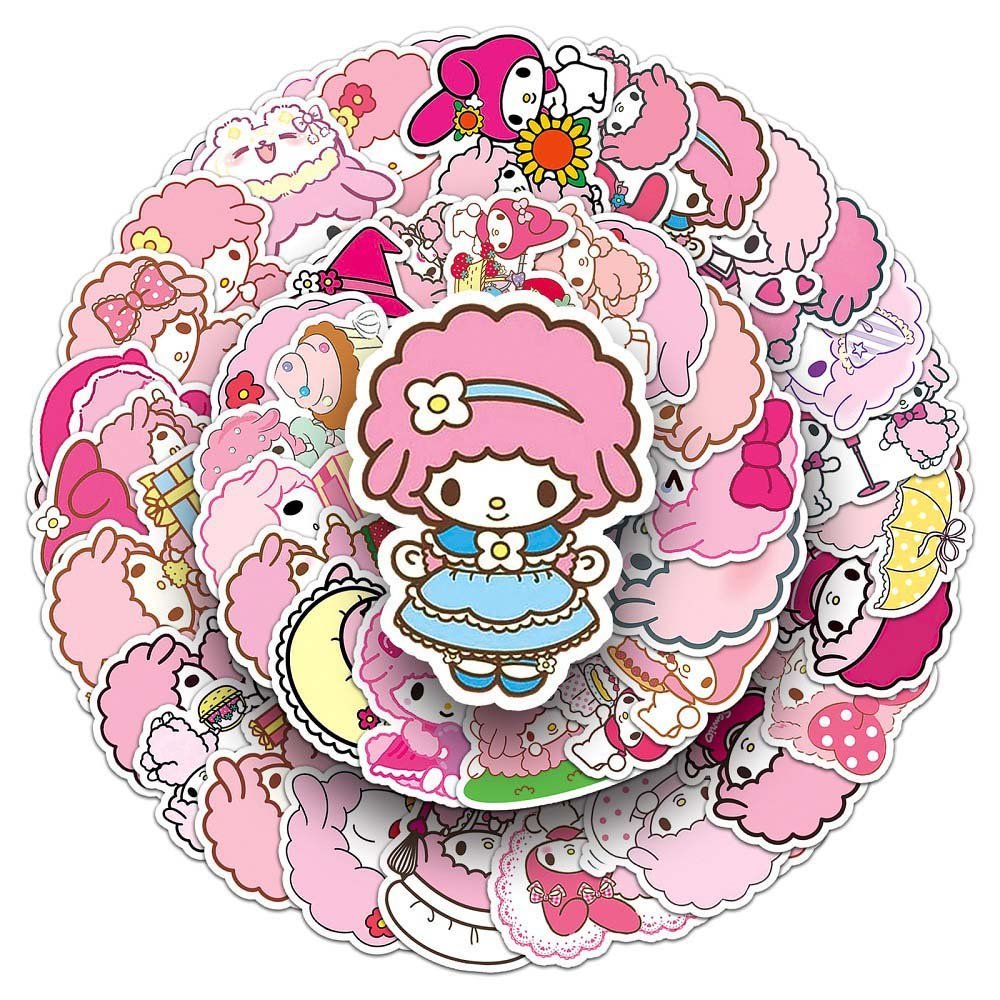 Sanrio Biainol 50pcs Stickers Set - Fun DIY Crafting and School Supplies Sanrio Biainol Stickers - 50pcs for Scrapbooking, Journals, and Personalized Gifts 50pcs Sanrio Biainol Stickers for Kids and Adults Who Love Cute Characters