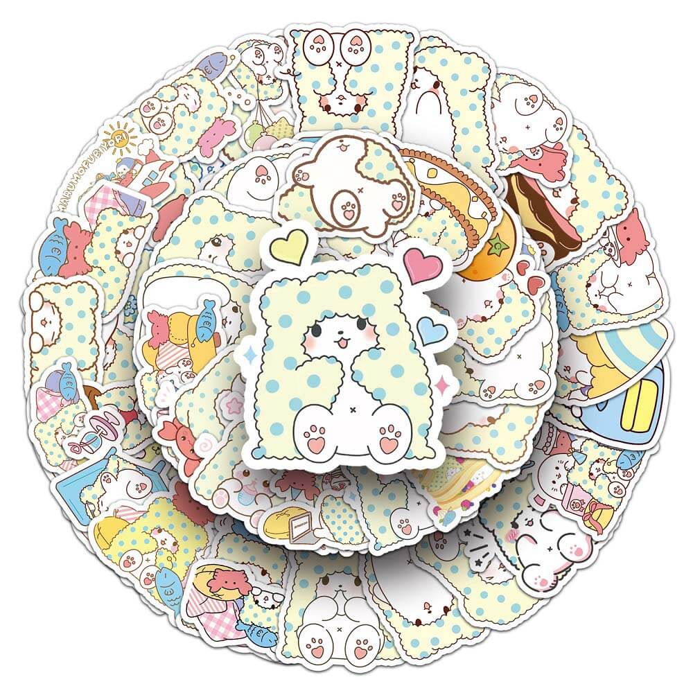 Blanket Bear Mopp 50pcs Stickers Set for Cute Collectibles Adorable Blanket Bear Mopp Stickers - 50 Pieces for Decoration Blanket Bear Mopp Stickers Collection - Perfect for Scrapbooking