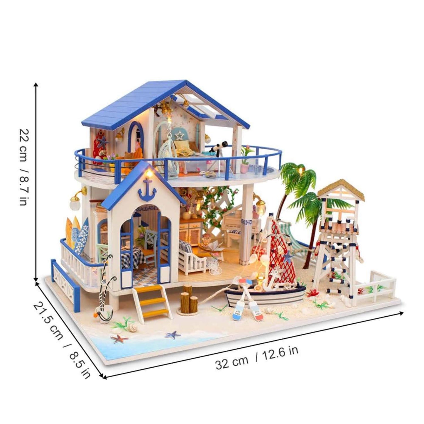 DIY Blue Sea Legend Miniature Dollhouse (10014) - Perfect for Ocean Lovers and Craft Enthusiasts Blue Sea Legend DIY Dollhouse Kit (10014) - Build a Beautiful Coastal Home with Fine Details DIY Miniature Blue Sea Legend Kit (10014) - Craft Your Dream Oc