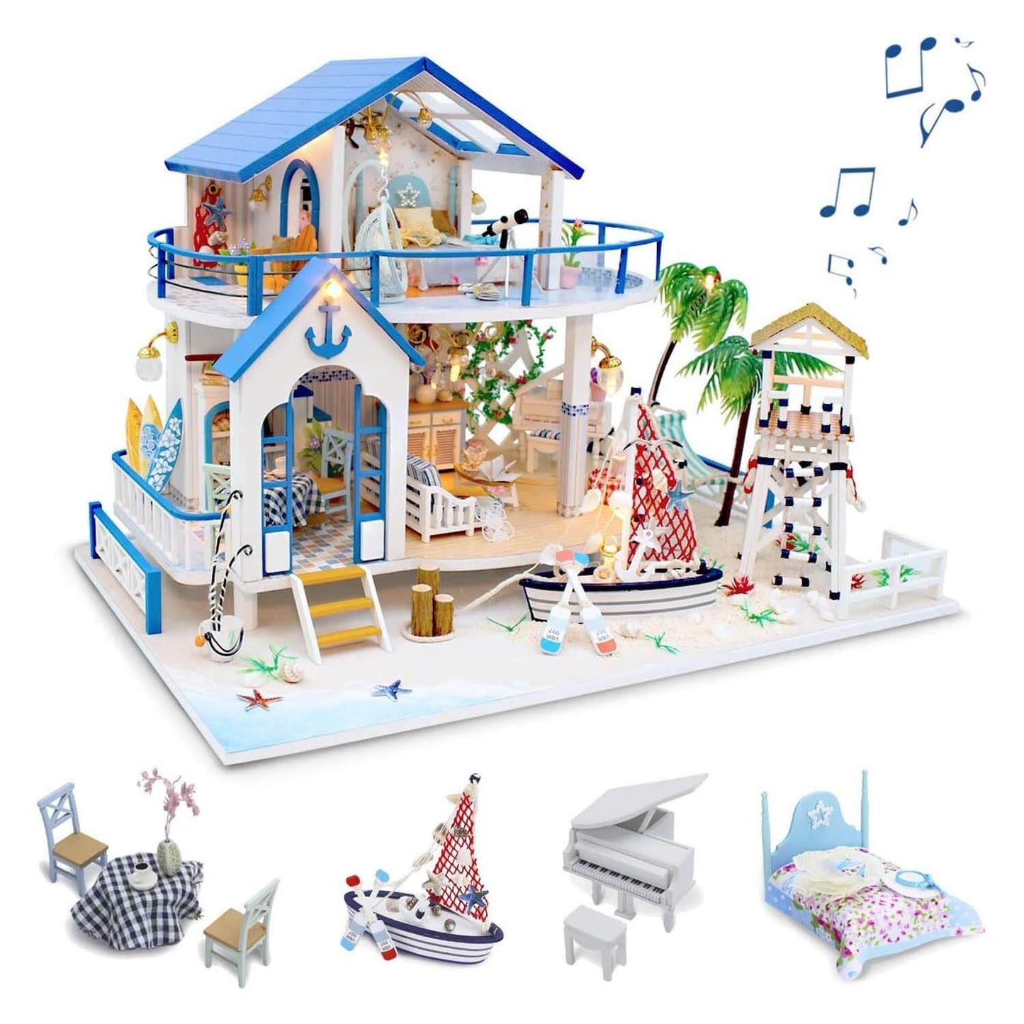 Blue Sea Legend DIY Miniature Dollhouse Kit (10014) - Create Your Own Miniature Seaside Home DIY Miniature Dollhouse Kit Blue Sea Legend (10014) - Craft a Beautiful Ocean-Inspired Home Blue Sea Legend DIY Miniature Kit (10014) - Build a Detailed Sea-The