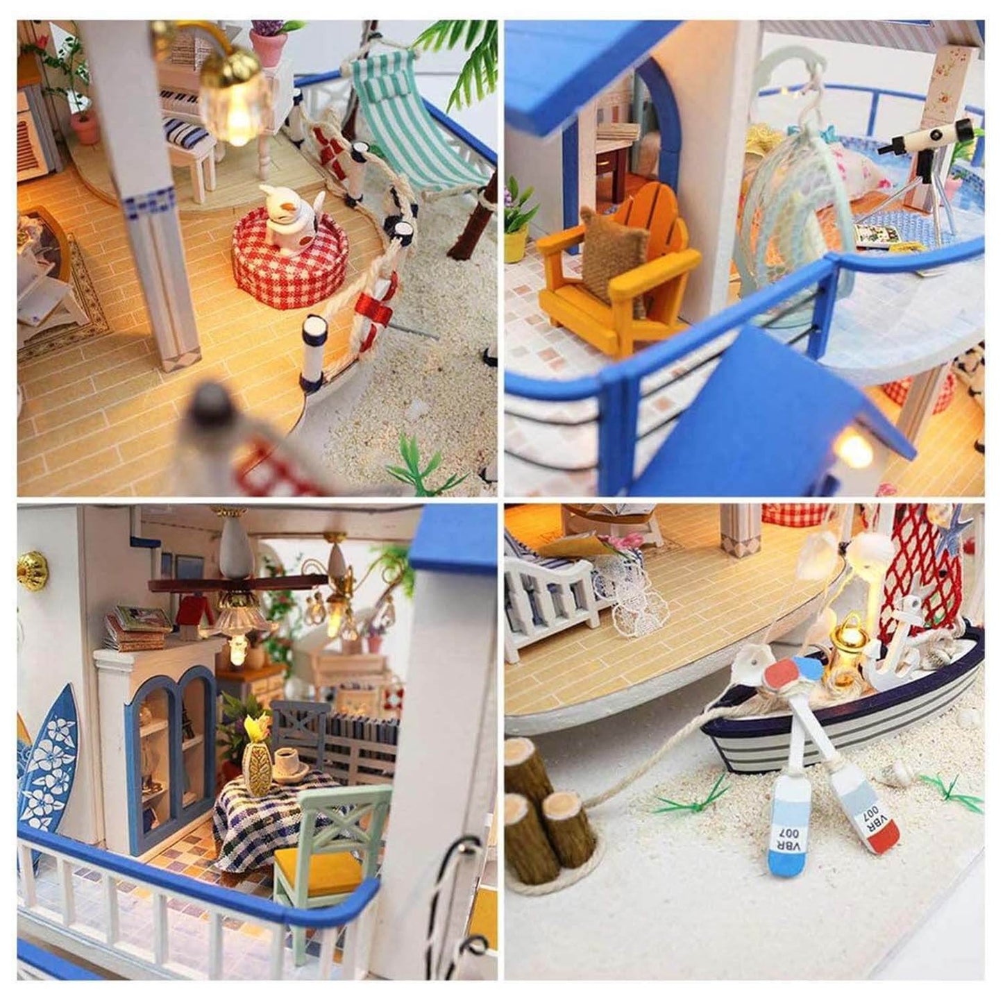Blue Sea Legend Miniature Dollhouse Kit (10014) - A Stunning Seaside Home for Miniature Lovers DIY Blue Sea Legend Miniature Dollhouse (10014) - Create Your Own Coastal Paradise