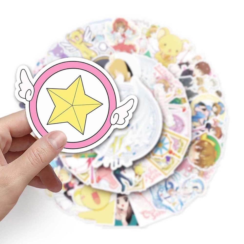 Cardcaptor Sakura Stickers Set with Colorful Artwork - 50 Pieces Anime-Inspired Cardcaptor Sakura Stickers for Personal Decoration