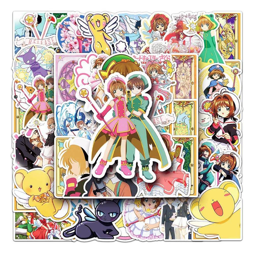 High-Quality 50pcs Cardcaptor Sakura Stickers for Artistic Projects Cardcaptor Sakura Sticker Collection - Perfect for Gift Giving Cardcaptor Sakura 50 Stickers Set for Anime Collectibles