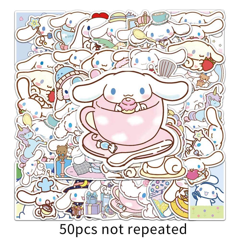 High-Quality Sanrio Cinnamoroll Stickers - 50pcs for Customizing Items 50pcs Sanrio Cinnamoroll Stickers - Ideal for Kids, Adults, and Collectors
