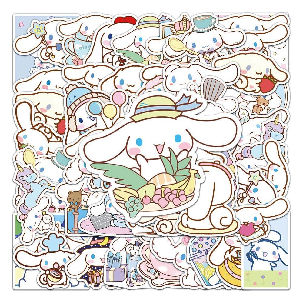 50 Sanrio Cinnamoroll Stickers - Perfect for Gift Wrapping and Scrapbooks Sanrio Cinnamoroll Stickers for Journals, Laptops, and DIY Decorations Cinnamoroll Stickers Set - 50pcs of Sanrio Characters for Craft Projects