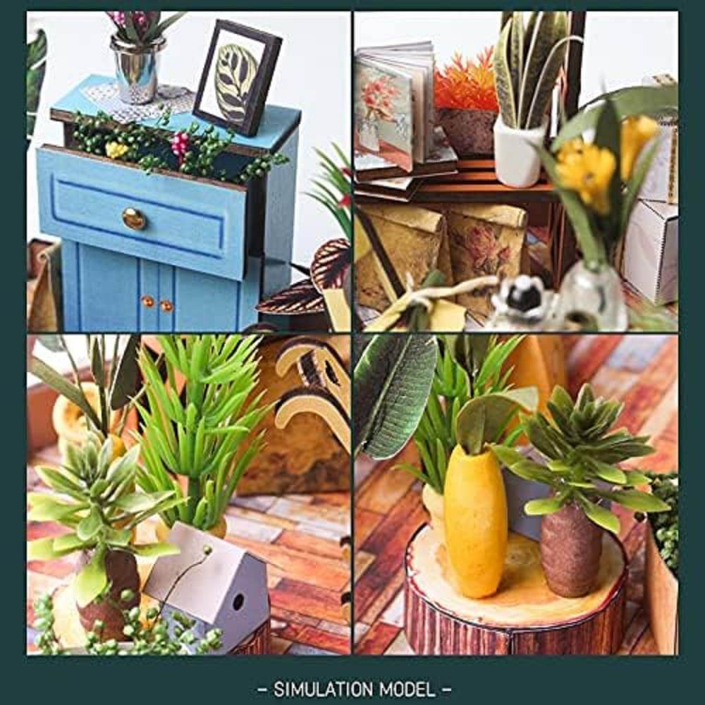 Flower Shop DIY Miniature Dollhouse Kit (10001) - Craft a Stunning Flower Shop with Tiny Flowers DIY Flower Shop Kit (10001) - Create a Colorful and Detailed Miniature Flower Shop