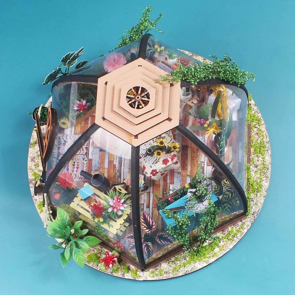 Flower Shop DIY Miniature Kit (10001) - Build a Gorgeous Flower Shop with Tiny Flower Pots DIY Miniature Flower Shop Kit (10001) - Craft a Lush, Colorful Flower Shop for Miniature Lovers Flower Shop DIY Dollhouse Kit (10001) - Design a Cozy Flower Shop