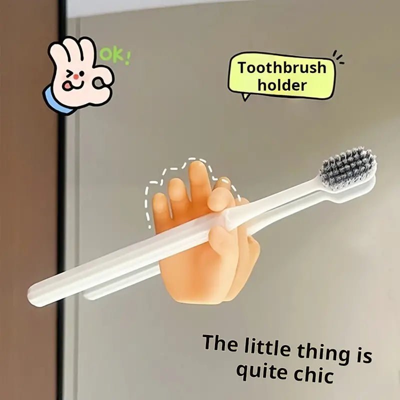 Funny Foot Palm Toothbrush Holder (8003) - Stylish and Comical Bathroom Toothbrush Stand 8003 Funny Foot Palm Toothbrush Holder - Easy-to-Clean Toothbrush Stand for Home Use