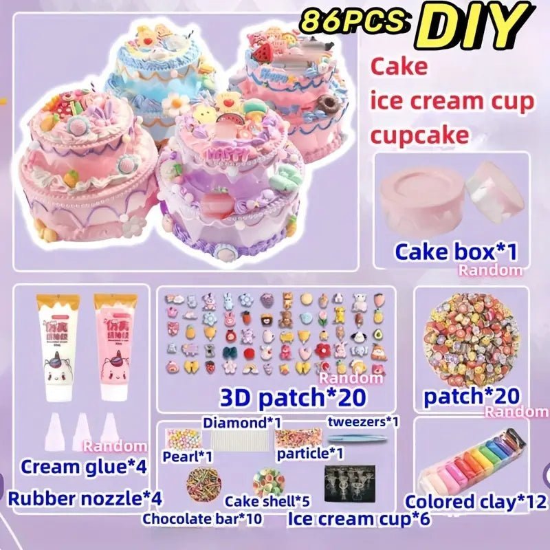 Ice Cream Cake Guka Set (1006) - Sweet Ice Cream Cake DIY Crafting Set for Parties and Events Ice Cream Cake Guka Set (1006) - DIY Set for Crafting Colorful Ice Cream Cake Models