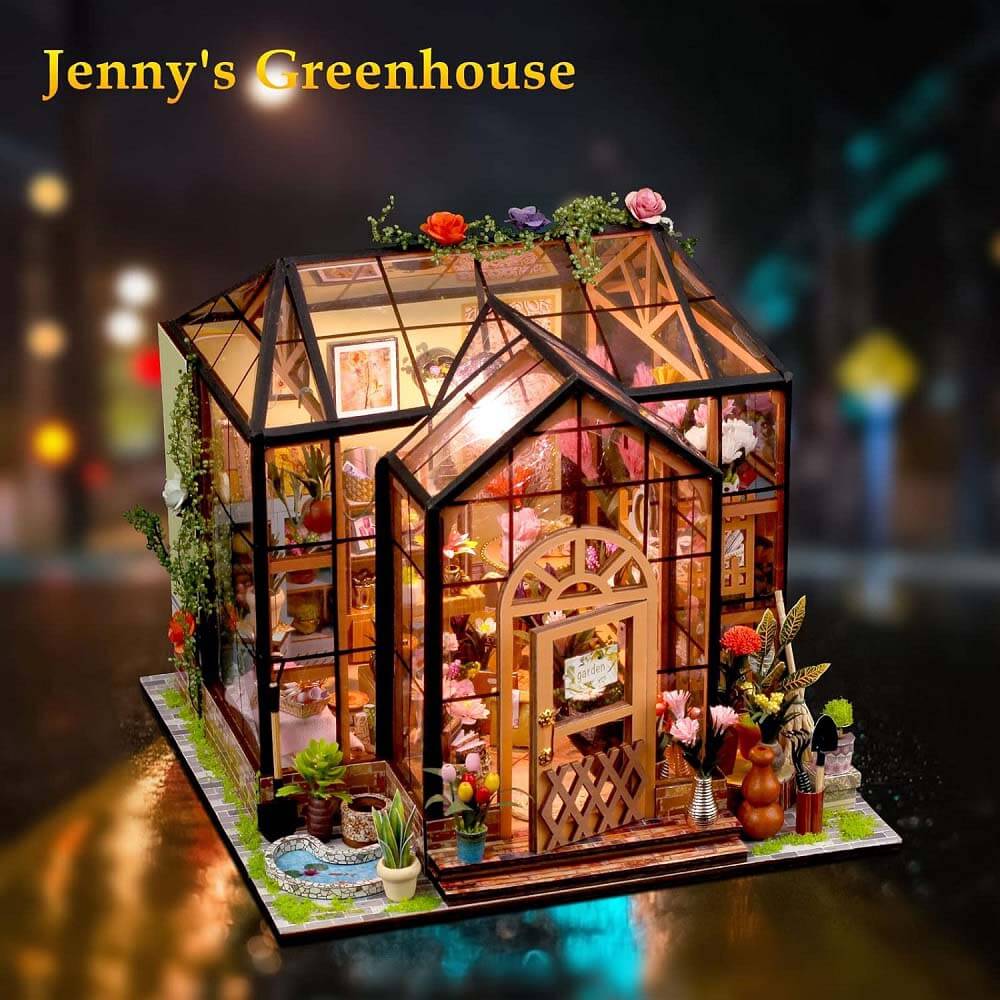 DIY Miniature Jenny Greenhouse Kit (10002) - Build a Lush, Inviting Greenhouse in Miniature Style Jenny Greenhouse DIY Kit (10002) - Design a Gorgeous Miniature Greenhouse for Collectors DIY Jenny Greenhouse Miniature Kit (10002) - Craft a Detailed, Lus