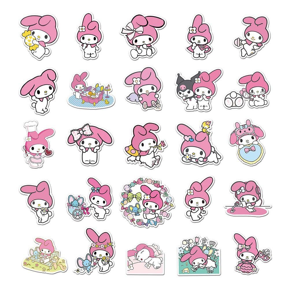 Sanrio Melody Stickers Pack 50pcs (2009) - Cute Melody Stickers for Stationery Lovers Sanrio Melody 50pcs Stickers (2009) - Perfect for Scrapbooking and Craft Projects Sanrio Melody 50pcs Stickers (2009) - Fun Kawaii Stickers with Melody Character from