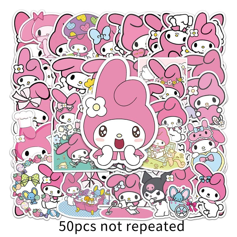 Sanrio Melody 50pcs Stickers (2009) - Fun and Colorful Stickers Featuring Melody 50pcs Sanrio Melody Stickers (2009) - Stickers with Melody Character from Sanrio Sanrio Melody Stickers 50pcs (2009) - Kawaii Stickers for Kids Featuring Melody