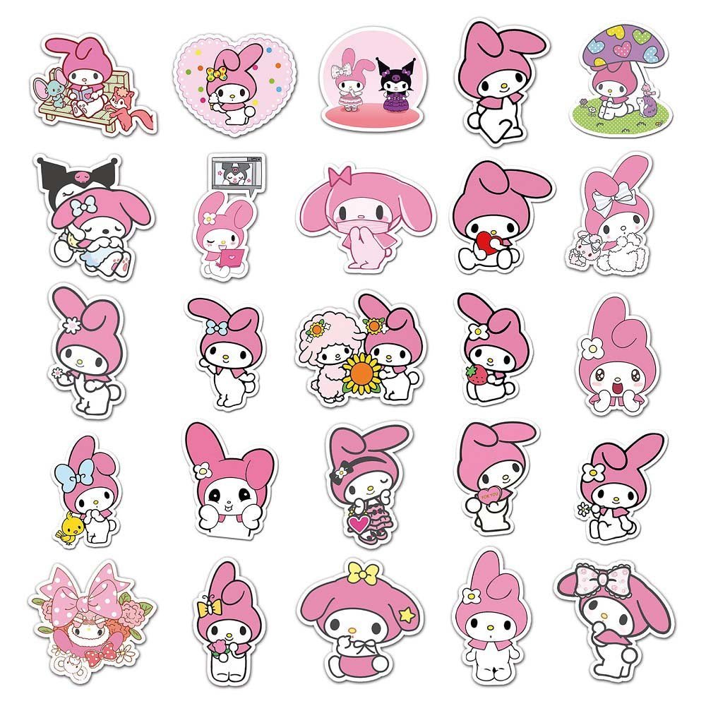 Sanrio 50pcs Melody Stickers (2009) - Fun Stickers with Melody Character and Cute Designs 50pcs Sanrio Melody Stickers (2009) - Stickers with Kawaii Melody Character for Scrapbooking Sanrio Melody 50pcs Stickers (2009) - Vibrant Stickers Featuring Melod