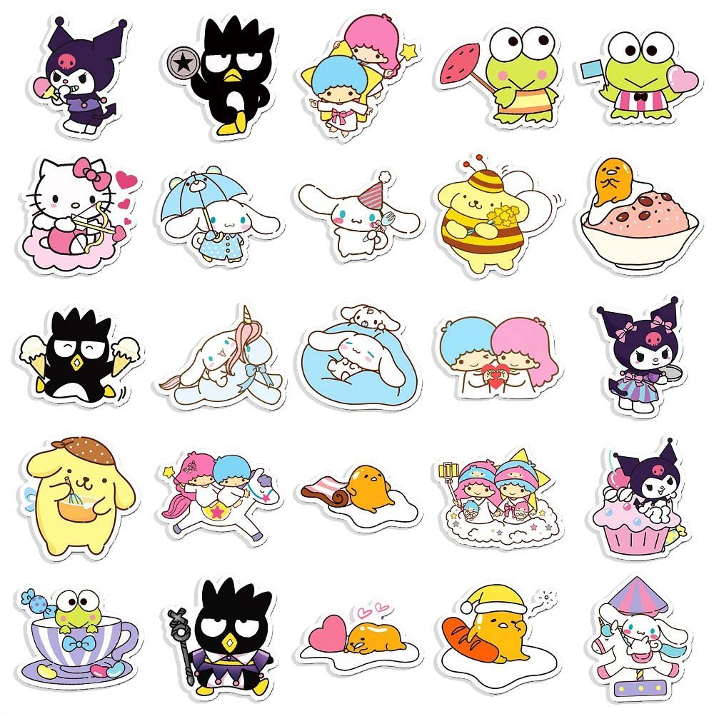 Sanrio Mix 50pcs Stickers (2010) - Fun, Colorful Stickers with Hello Kitty and Friends Sanrio 50pcs Stickers (2010) - Cute Kawaii Stickers Featuring Sanrio Characters Sanrio Mix Stickers Pack (2010) - 50pcs of Colorful and Fun Stickers for Collecting S