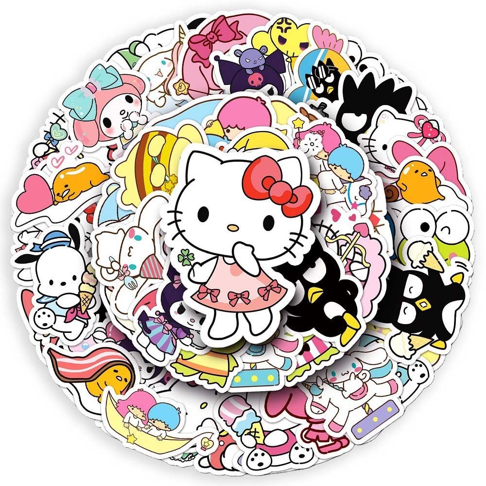 Sanrio Mix 50pcs Stickers (2010) - Cute and Colorful Sanrio Characters Sticker Pack 50pcs Sanrio Mix Stickers (2010) - Vibrant Stickers Featuring Sanrio Favorites Sanrio 50pcs Stickers Mix (2010) - Fun Stickers with Hello Kitty, Cinnamoroll, and More