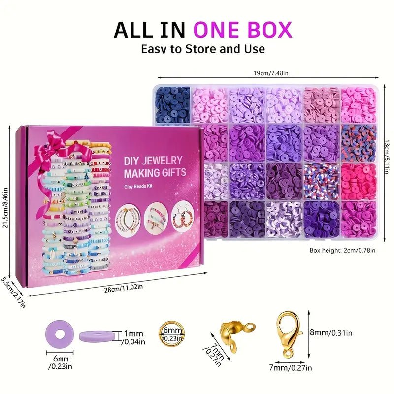 132pcs color clay bead bracelet making set - Gookka