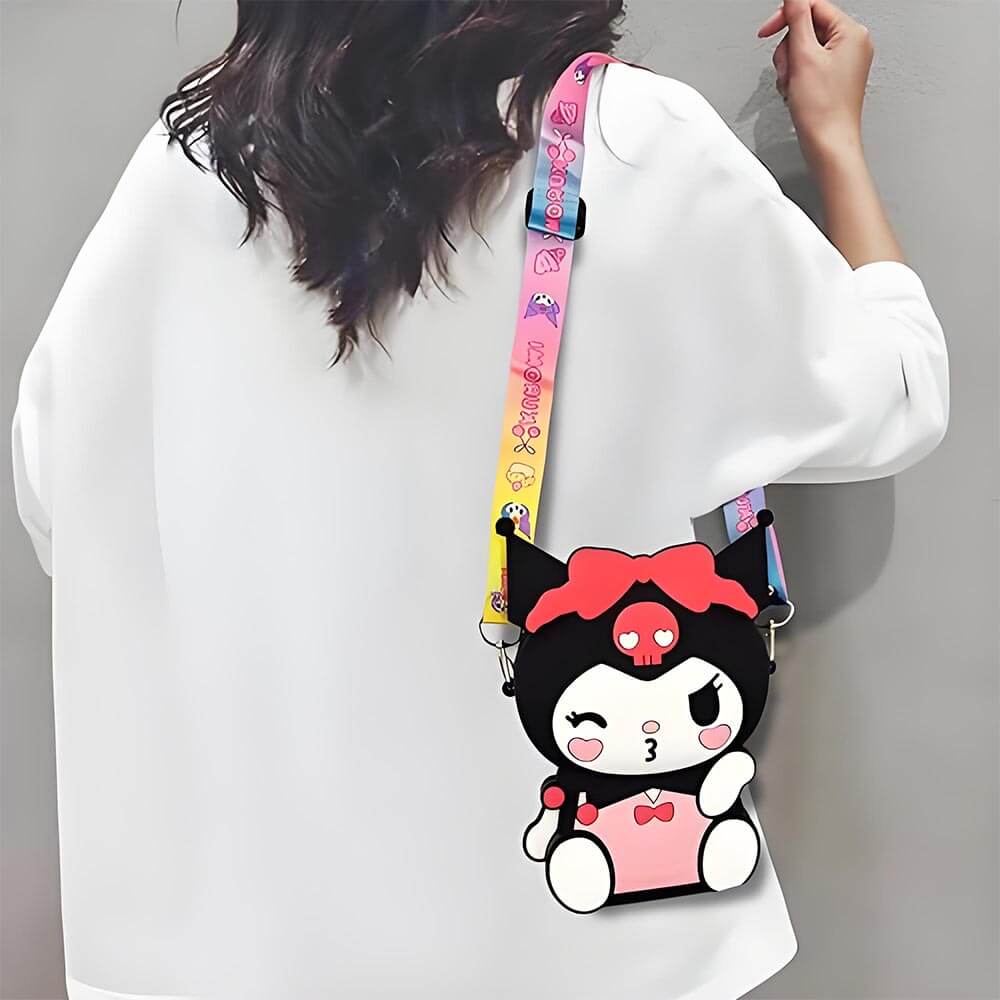 Adorable Kuromi Kawaii Anime Shoulder Bag with Coin Purse Function