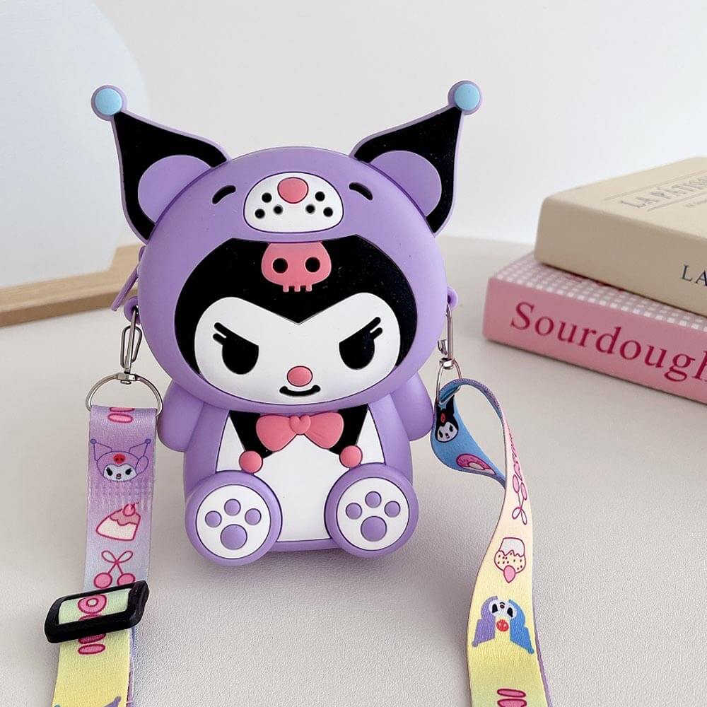 Kuromi Anime Shoulder Bag and Coin Purse for Cute Daily Outfits