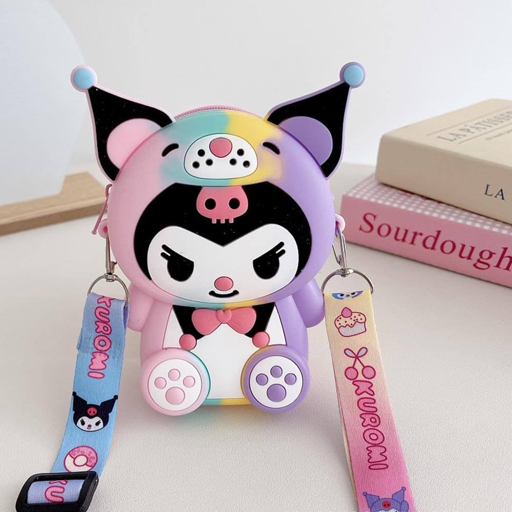 Sanrio Kuromi Kawaii Coin Purse Shoulder Bag for Women and Girls