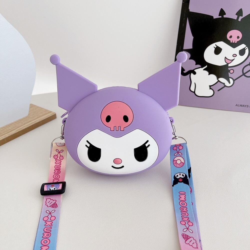 Sanrio Kuromi Kawaii Shoulder Bag and Coin Wallet for Travel and School