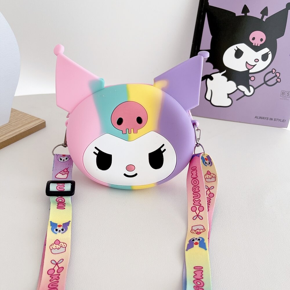 Kuromi Anime Coin Wallet Purse with Kawaii Sanrio Shoulder Bag Design