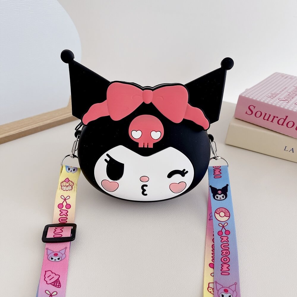 Kawaii Sanrio Kuromi Coin Wallet Purse with Stylish Shoulder Strap