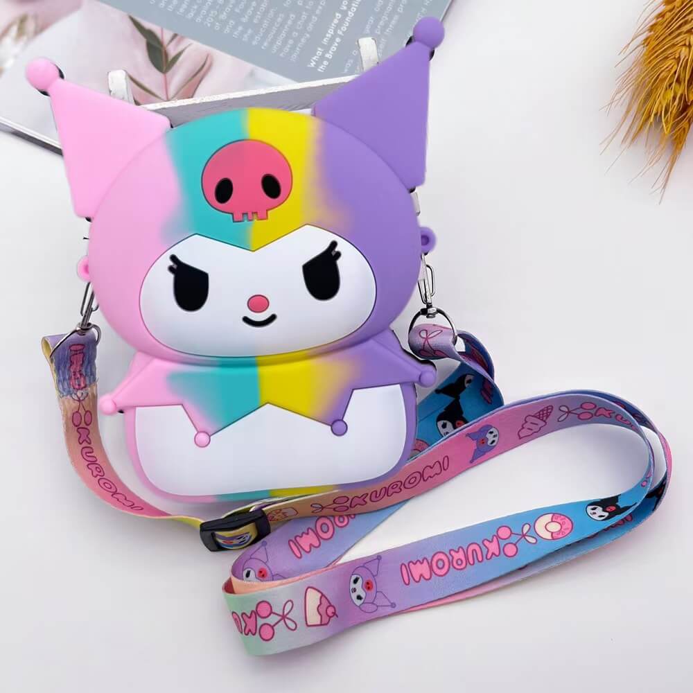 Sanrio Kuromi Kawaii Shoulder Bag and Coin Wallet for Travel and School