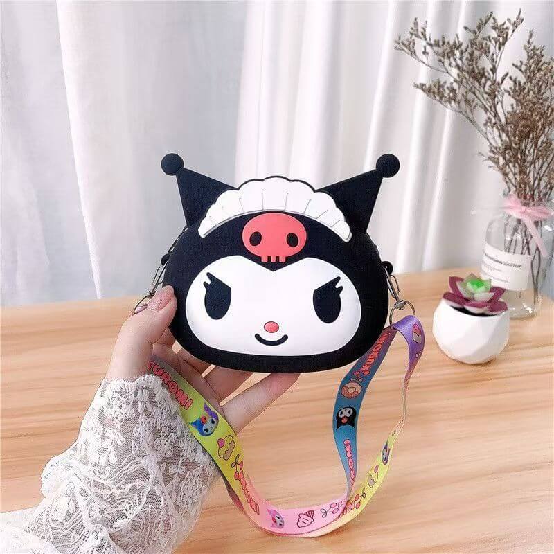 Kuromi Anime Coin Wallet Purse with Kawaii Sanrio Shoulder Bag Design