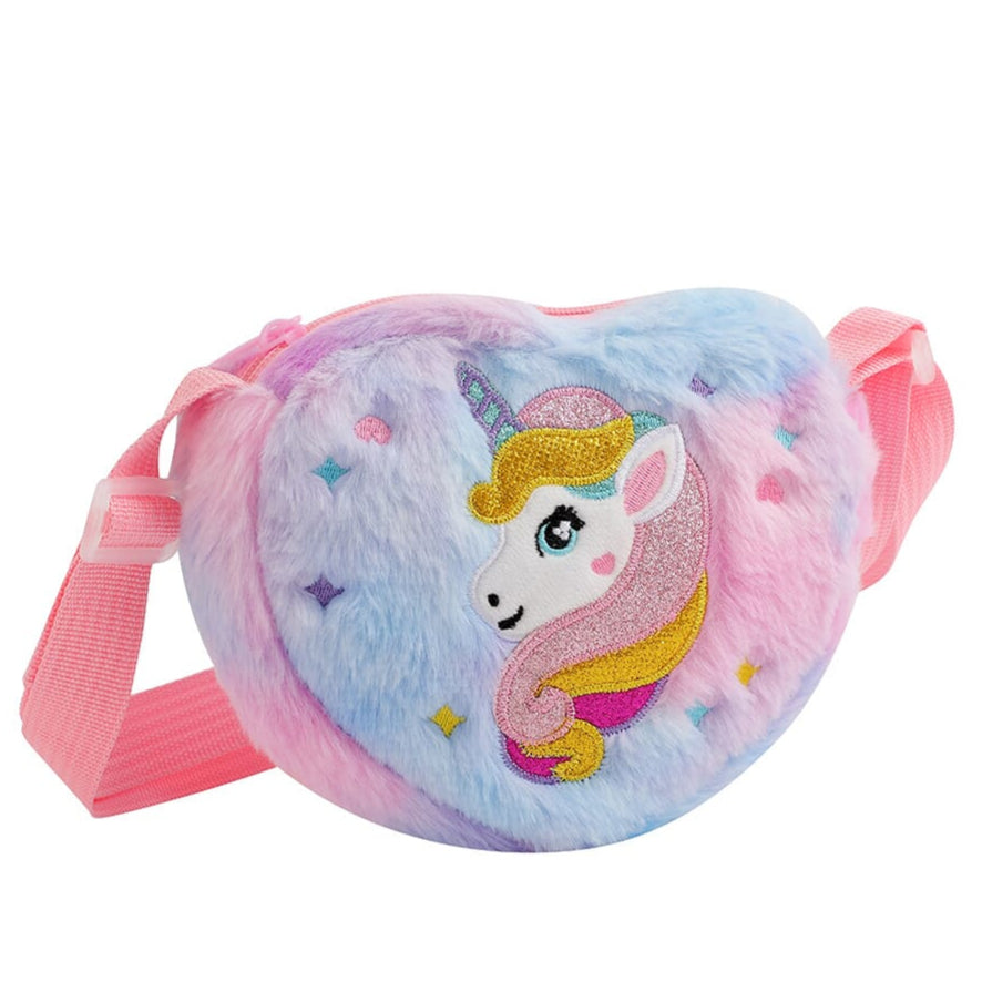 Kawaii heart-shaped unicorn handbag for kids  Adorable unicorn cartoon purse for trendy outfits