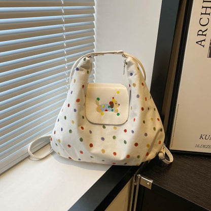 Cute animal plush handbag with puppy design  Fashionable spotted dog bag for school use  Soft puppy plush crossbody bag for everyday wear