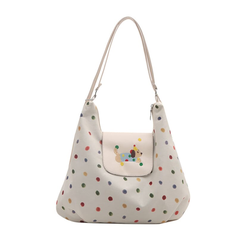 Cute spotted puppy crossbody bag for girls  Cartoon dog-shaped fashion shoulder bag  Adorable spotted puppy handbag for kids