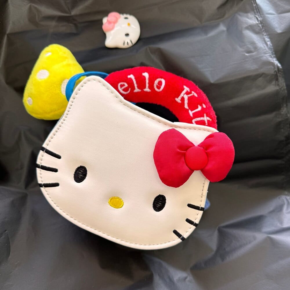 Korean style KT cat mini purse for young girls  Cute plush cat handbag for toddlers and preschoolers