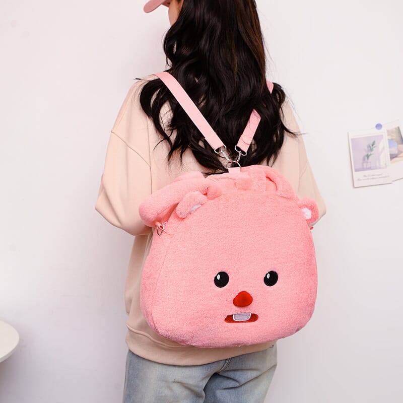 Children’s cute Loopy plush backpack with zipper  Loopy character beaver backpack perfect for travel