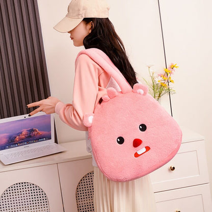 Korean cartoon Loopy beaver plush backpack  Adorable Loopy beaver backpack for children