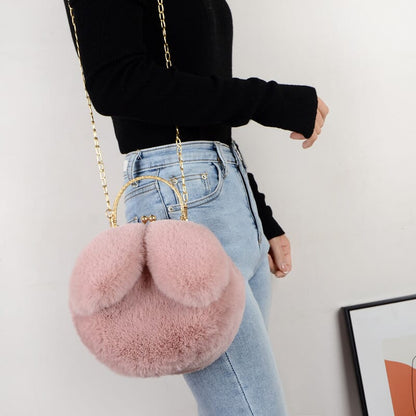 Fashion rabbit ear shoulder crossbody handbag