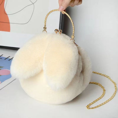 Mini round rabbit ear handbag for kids and teens