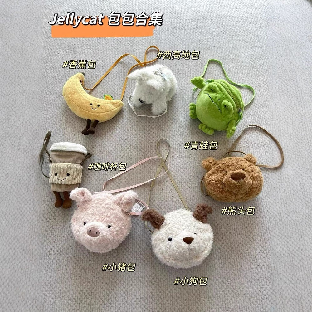 Jellycat banana sun crossbody bag, fun and fashionable fruit-inspired accessory for casual outfits