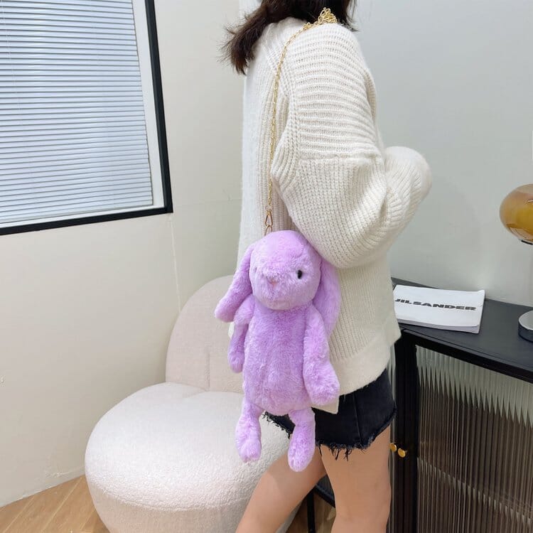 Dead rabbit Rex rabbit plush bag, quirky and stylish crossbody for animal lovers