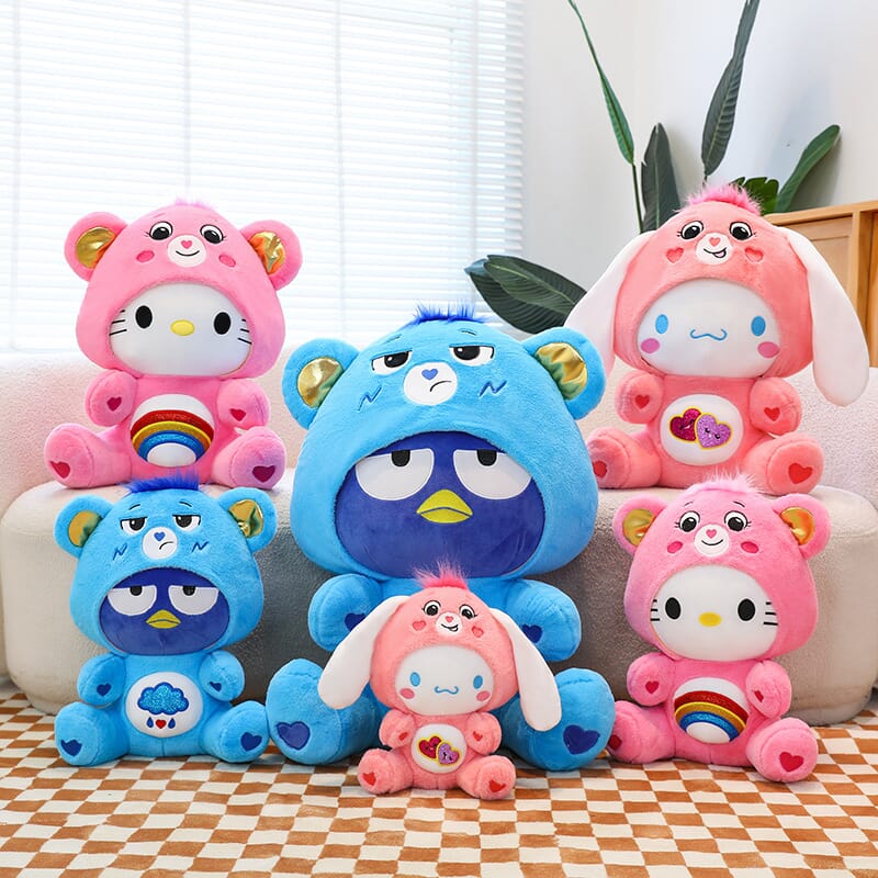 Sanrio KT Cat plush doll, rainbow bear and cool penguin design stuffed toy