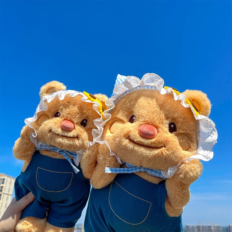Cute cowboy teddy bear plush doll, soft and huggable stuffed animal  Cowboy butter teddy bear stuffed toy, cuddly plush bear for kids