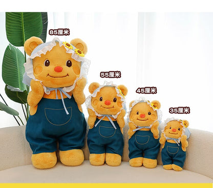 Plush cowboy teddy bear, butter-colored soft stuffed animal for cuddles  Cute cowboy butter teddy bear doll, huggable plush toy for children’s gifts