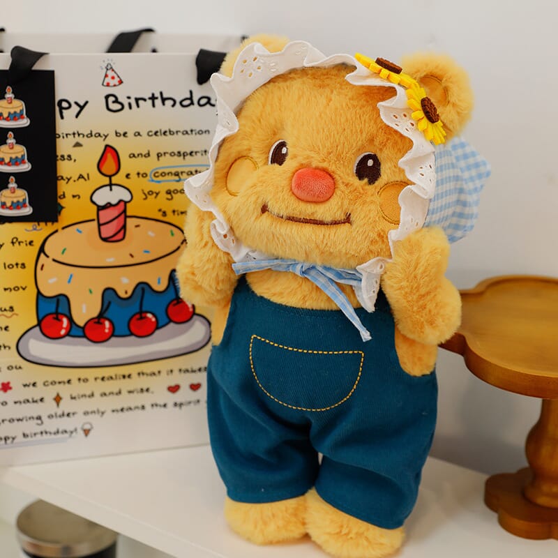 Cute cowboy butter teddy bear plush toy, soft and cuddly stuffed animal  Adorable cowboy teddy bear plush, butter-colored soft stuffed doll for kids