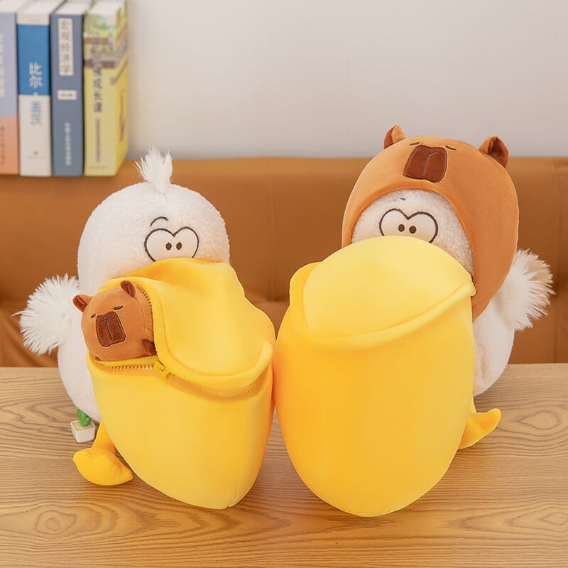 Big-mouth pelican plush toy, soft and cuddly stuffed animal for kids