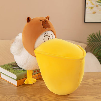 Adorable pelican plush toy, big-mouth design perfect for cuddles  Big-mouth pelican stuffed animal, cute and soft plush toy for kids  Funny big-mouth pelican plush toy, fun stuffed animal for home and play