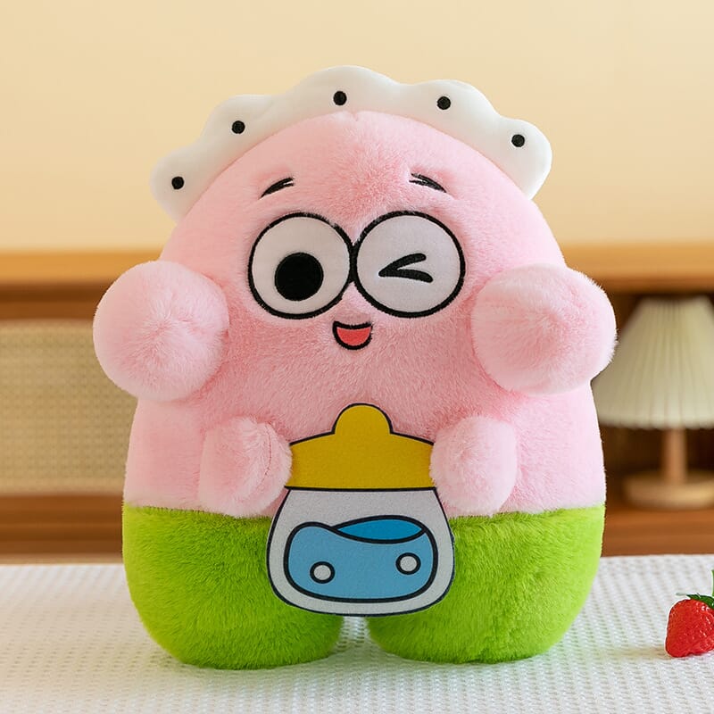 Funny SpongeBob and Patrick plush toy with baby bottle, stuffed animal for children  Soft and cute SpongeBob Patrick baby bottle plush toy, fun gift for kids