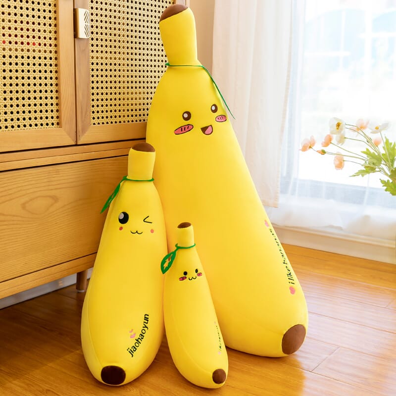 Funny banana plush toy, soft and realistic stuffed fruit for gifts