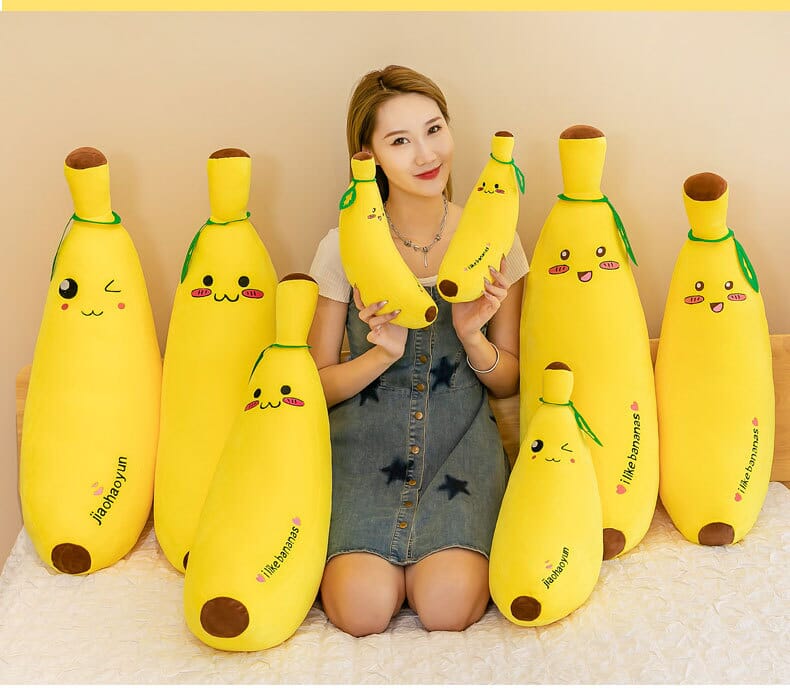 Banana plush stuffed toy, realistic and soft simulation fruit for kids